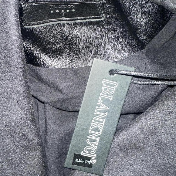 NWT small Blanknyc black biker faux vegan leather asymmetrical motto jacket - Picture 6 of 6